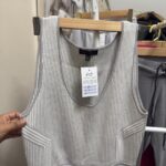Vestido Mujer Gris Sin Mangas de Punto Acanalado Banana Republic Talla L